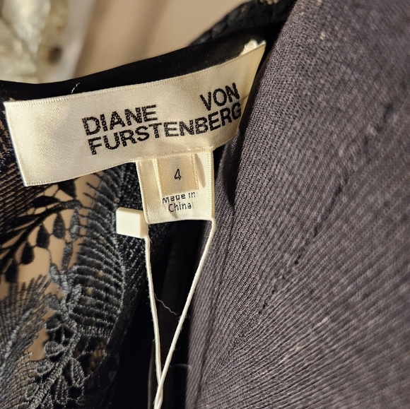 NWT Diane Von Furstenberg Black Dress Size 4 - Picture 9 of 9